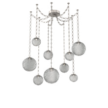 Hammerton SNB0092-09-BS-S-CH1-L3 - Gaia Multi Light Pendant Beige Silver