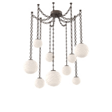 Hammerton SNB0092-09-FB-WL-CH2-L3 - Gaia Round Chain 9pc Swag Multi-Pendant
