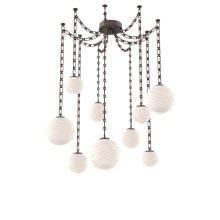 Hammerton SNB0092-09-FB-WL-CH3-L3 - Gaia Multi Light Pendant Flat Bronze