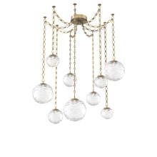Hammerton SNB0092-09-GB-C-CH1-L3 - Gaia Multi Light Pendant Gilded Brass