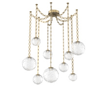 Hammerton SNB0092-09-GB-C-CH2-L3 - Gaia Multi Light Pendant Gilded Brass