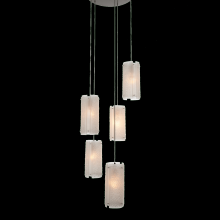 Hammerton CHB0044-08-BS-BG-C01-E2 - Textured Glass Round 8pc Multi-Pendant