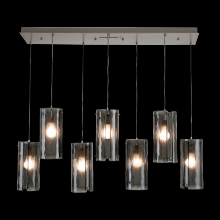 Hammerton PLB0044-07-FB-BG-C01-E2 - Textured Glass Linear 7pc Multi-Pendant