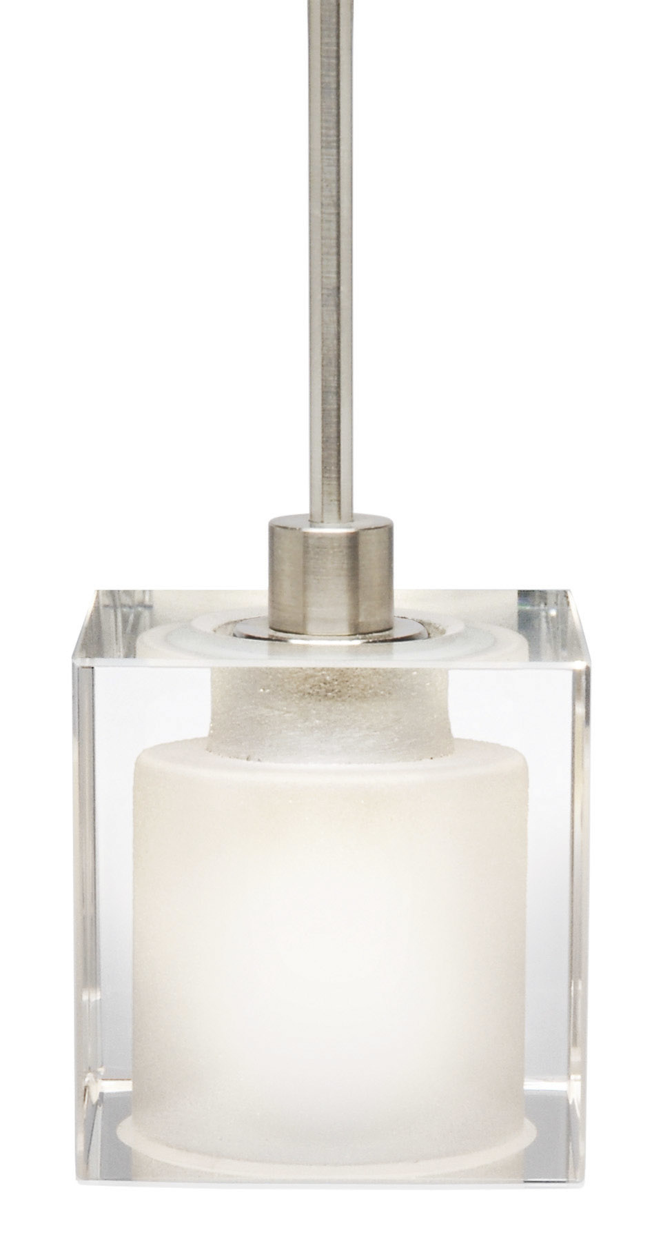 Pendant Crystal Cube Clear Satin Nickel Hal G4 35W Monopoint