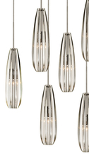 Stone Lighting CH63207CRSNX2 - Chandelier Alicia Clear Glass 7 Light Satin Nickel 20" Round Canopy with Clear Hal 20W