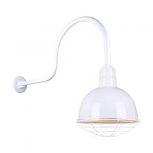 Hi-Lite MFG Co. H-QSN16112-SA-93/QSNHL-C-93/QSNWGR-12-93 - 12" Gooseneck Light Deep Bowl Shade, QSNHL-C Arm, Wire Guard Accessory