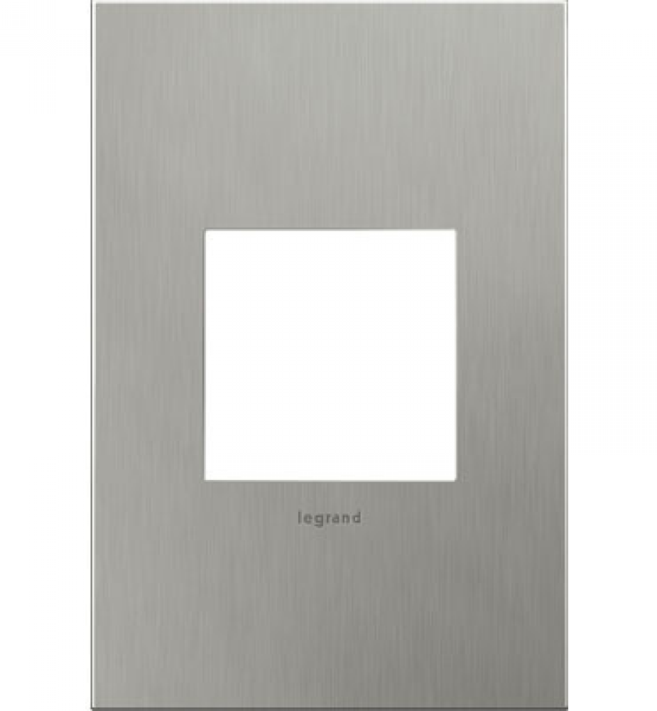 adorne Brushed Stainless Steel One-Gang Screwless Wall Plate