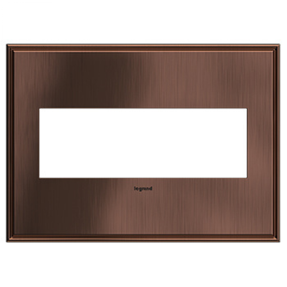 adorne Matte Antique Copper Three-Gang Screwless Wall Plate