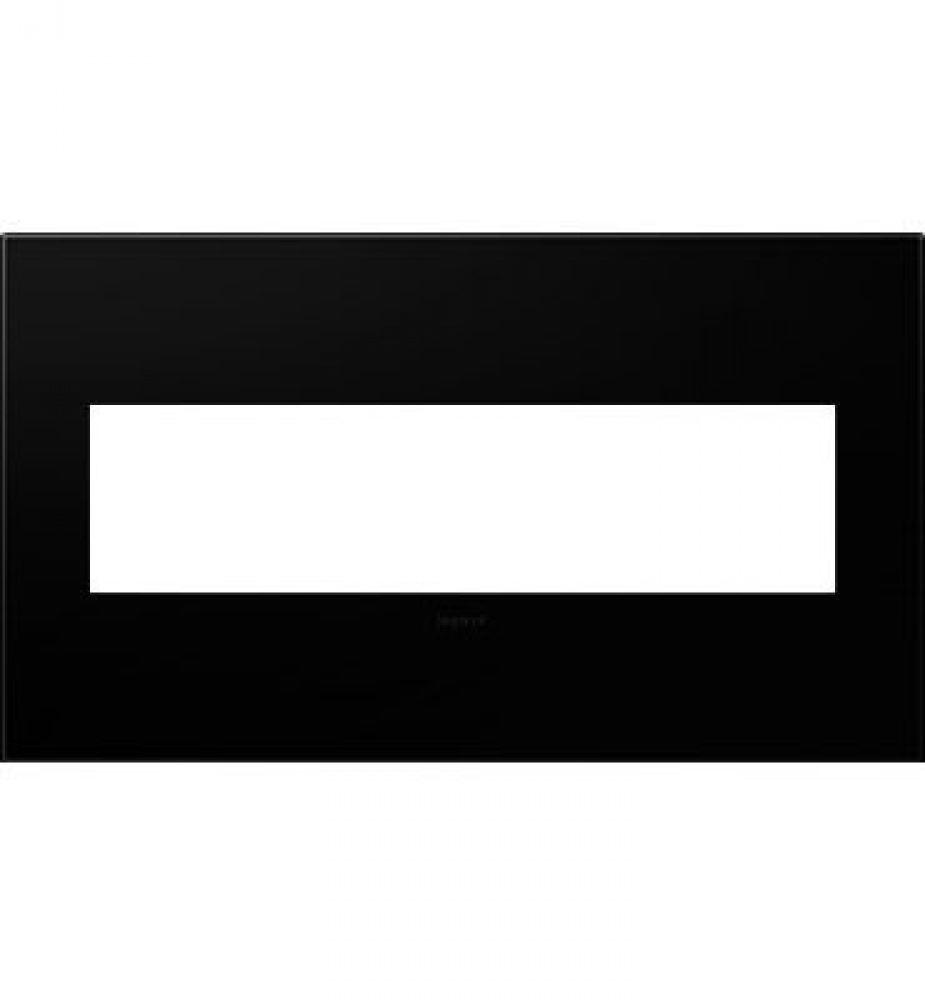 adorne Black Ink Four-Gang Screwless Wall Plate