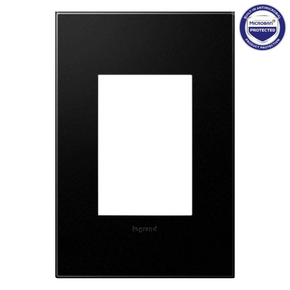 adorne Graphite One-Gang-Plus Screwless Wall Plate with Microban