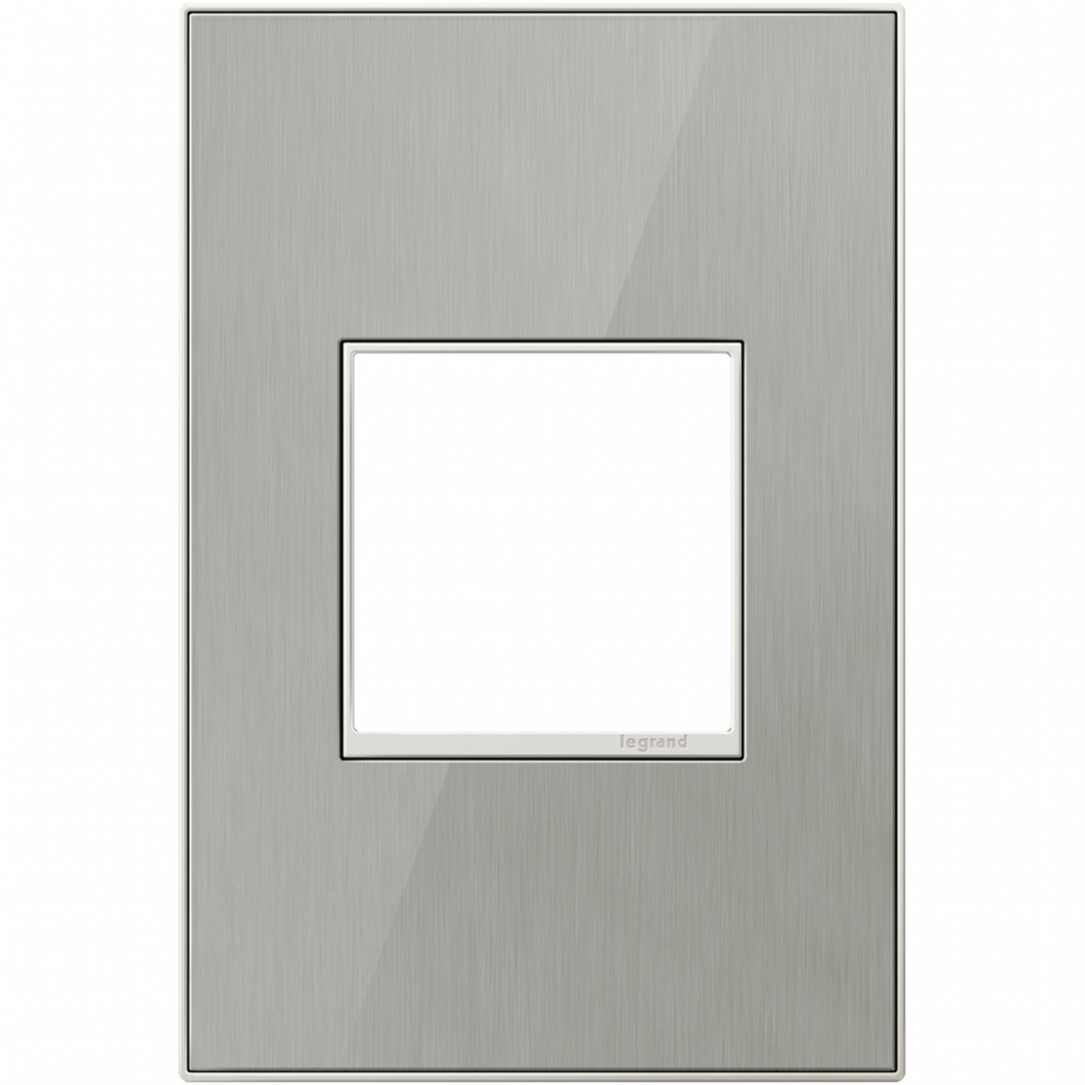 adorne Brushed Stainless One-Gang Screwless Wall Plate