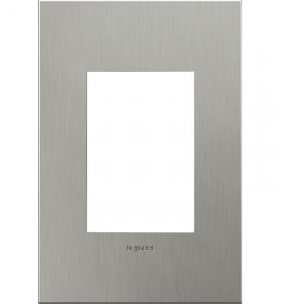 adorne Brushed Stainless Steel One-Gang-Plus Screwless Wall Plate