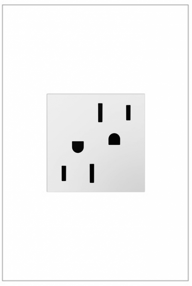 adorne 15A Dual Tamper-Resistant Outlet, White
