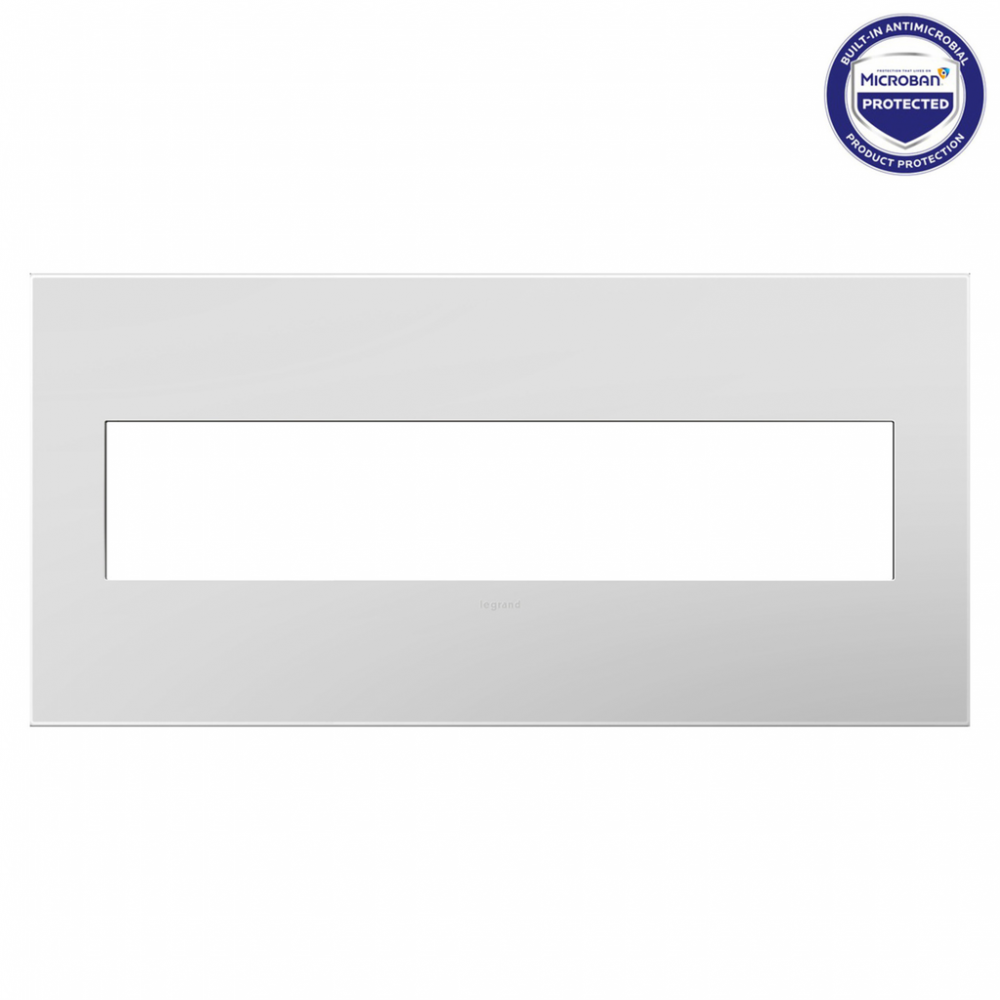 adorne Gloss White Five-Gang Screwless Wall Plate with Microban