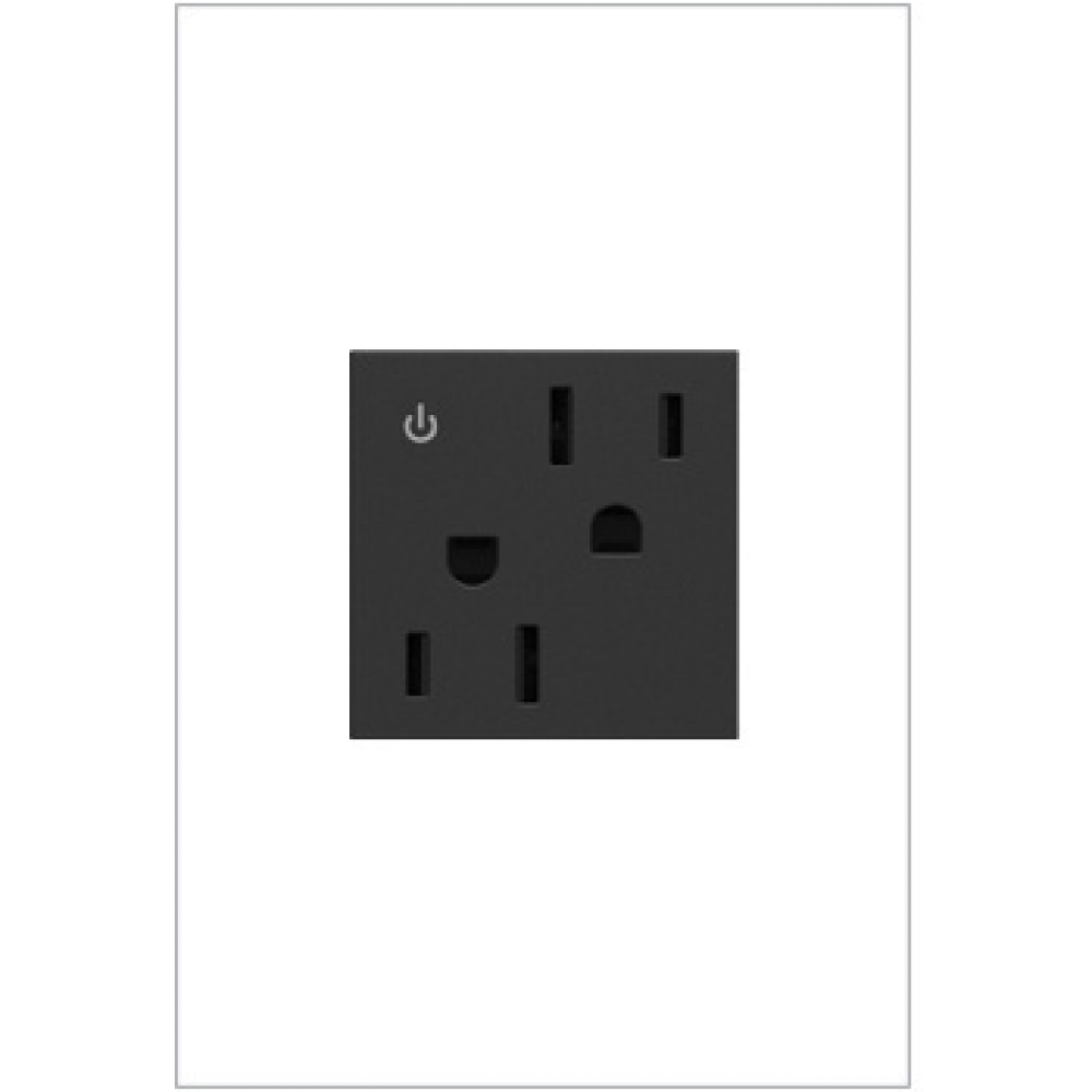 adorne 15A Tamper-Resistant Dual-Controlled Outlet, Graphite