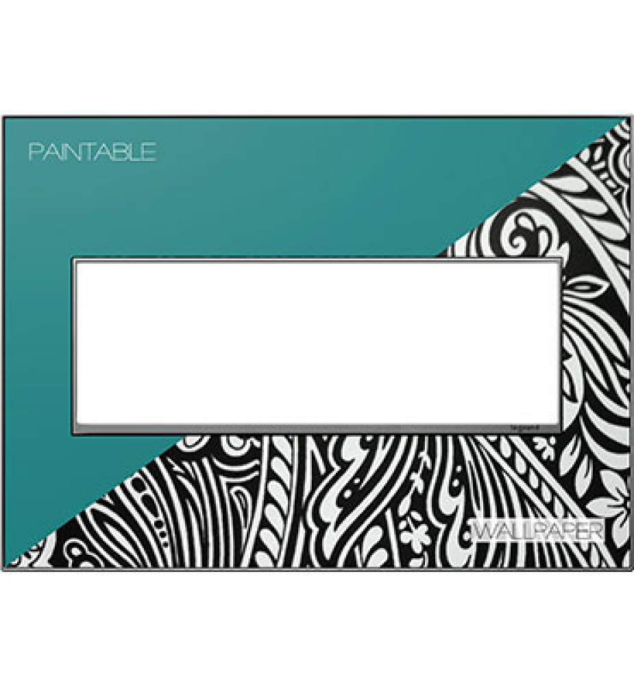 adorne Custom Three-Gang Screwless Wall Plate, Magnesium Trim