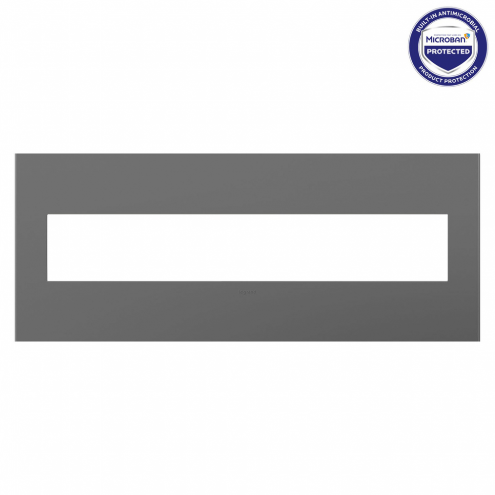 adorne Magnesium Six-Gang Screwless Wall Plate with Microban