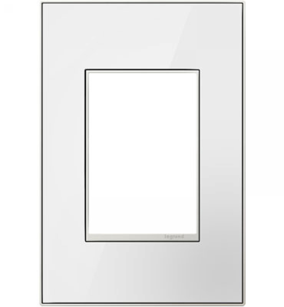 adorne Mirror White One-Gang-Plus Screwless Wall Plate