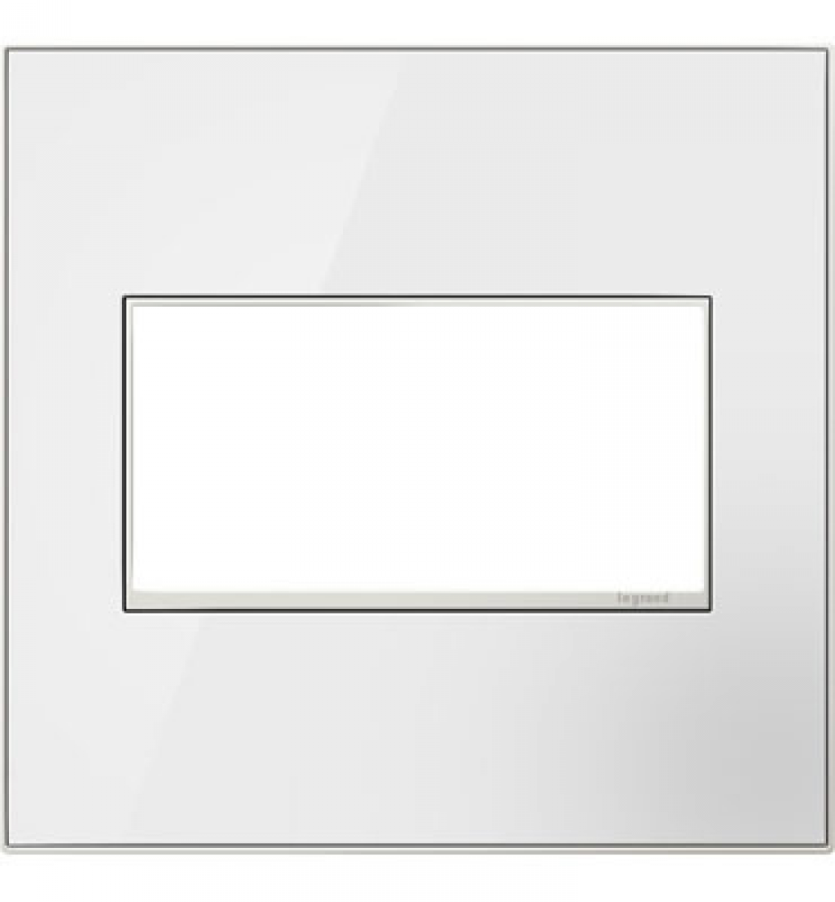 adorne Mirror White-on-White Two-Gang Wall Plate