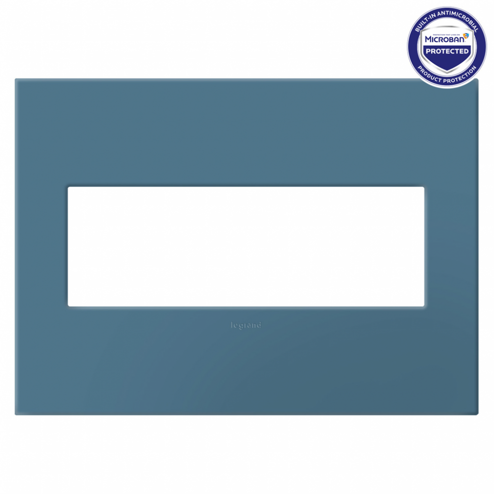 adorne Mystic Three-Gang Screwless Wall Plate with Microban