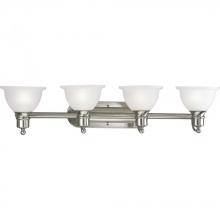 Progress P3164-09 - Madison Collection Four-Light Brushed Nickel Etched Glass Traditional Bath Vanity Light