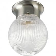 Progress P3599-09 - One-Light Glass Globe 6-3/8" Close-to-Ceiling