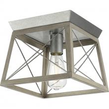 Progress P350022-141 - Briarwood Collection One-Light Galvanized and Bleached Oak Farmhouse Style Flush Mount Ceiling Light