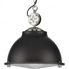 Progress P500212-143 - Medal Collection One-Light Graphite Clear Patterned Glass Coastal Pendant Light