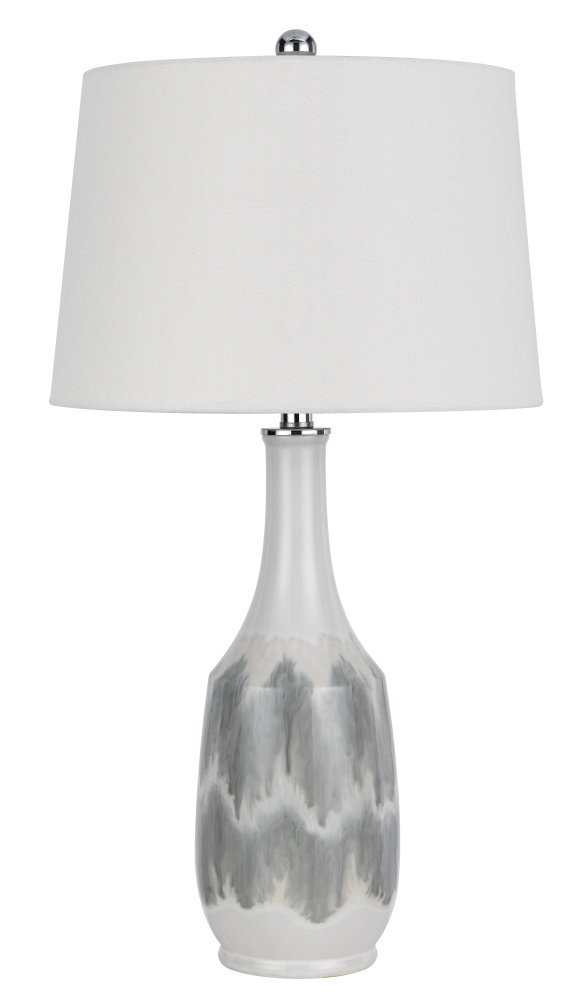 29 In. Height White Marble Ceramic Table Lamp