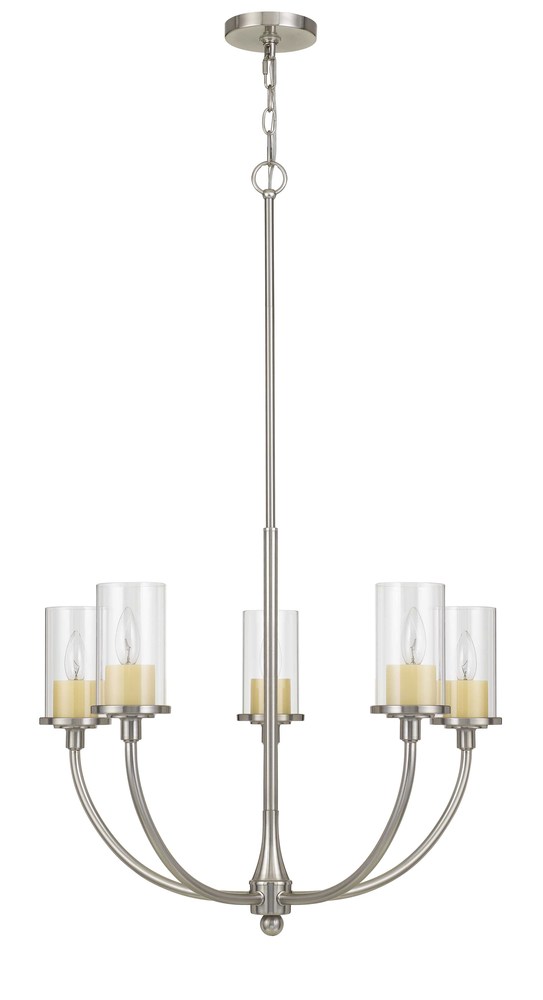 41.5" Height Metal Chandelier in Brushed Steel Finish