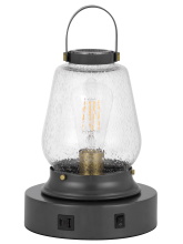 CAL Lighting BO-3218AC - 13 Dark Bronze Metal Accent Lamp with Glass Shade