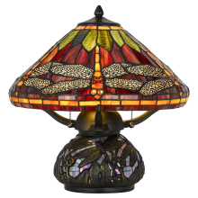 CAL Lighting BO-3257TB - Autumn Amber 60W x 2 Tiffany resin table lamp with double pull chain switch