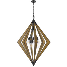 CAL Lighting FX-2856-6 - Valence 60W x 6 pine wood chandelier