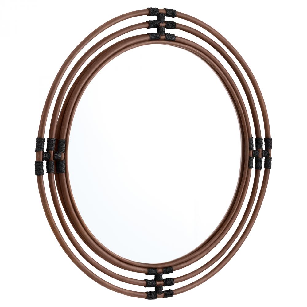 Concentrico Mirror | Smoke Rattan | Black