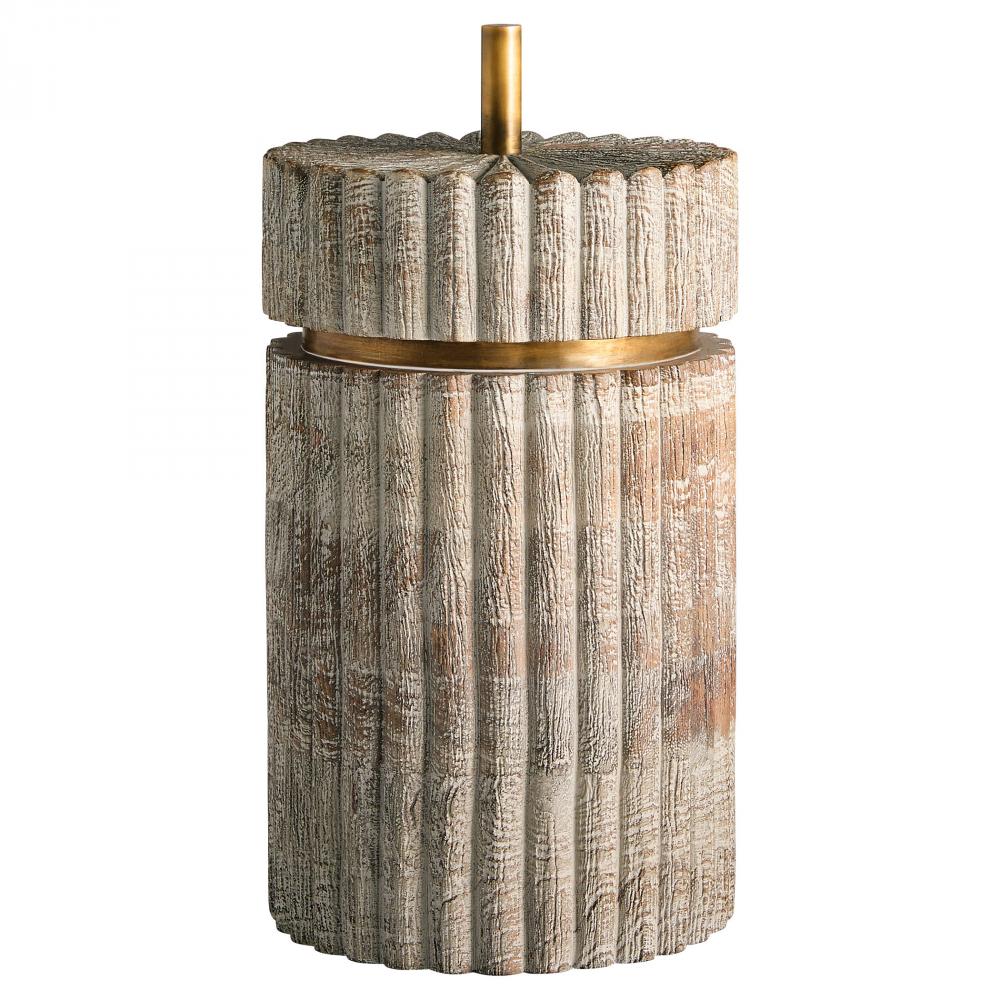 Zucca Box | Distressed Taupe | Brass - Tall