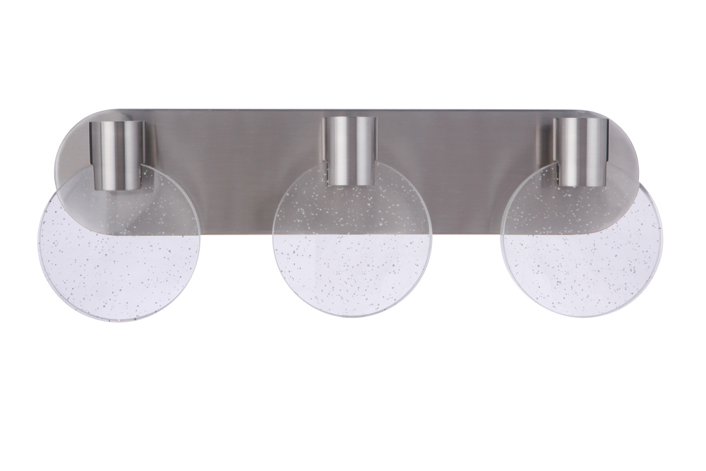 Glisten 3 Light LED Vanity in Brushed Polished Nickel