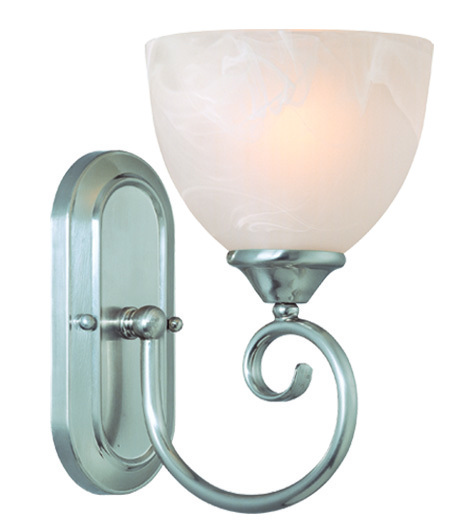 Raleigh 1 Light Wall Sconce in Satin Nickel