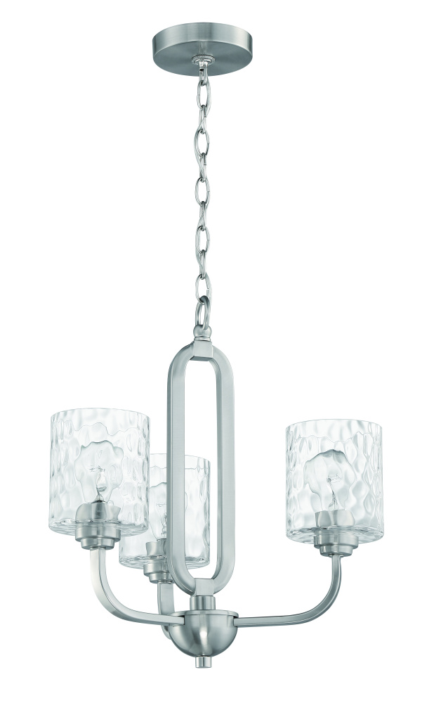 Collins 3 Light Chandelier in Brushed Polished Nickel
