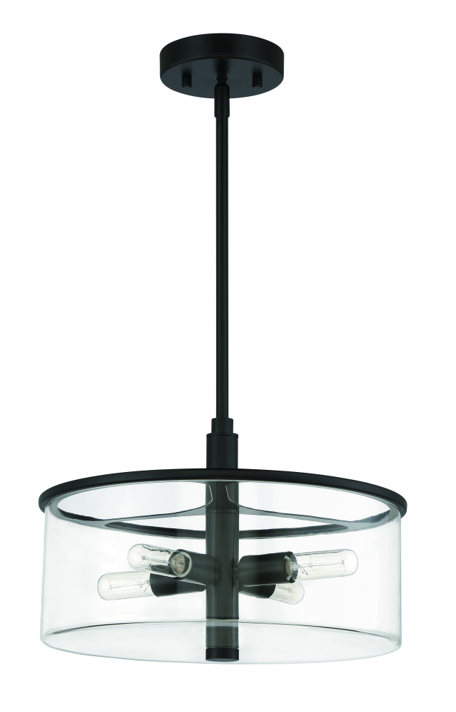 Hailie 4 Light Pendant in Flat Black