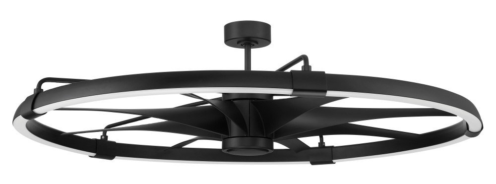 Axel 52" 8-Blade Indoor/Outdoor (Damp) Ceiling Fan in Flat Black w/ Flat Black Blades