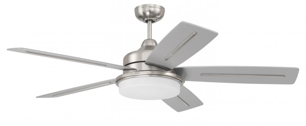 Drew 54" 5-Blade Ceiling Fan in Brushed Polished Nickel w/ Brushed Nickel/Greywood Blades