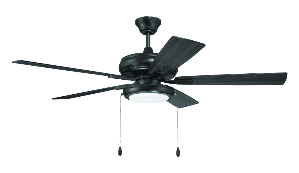 Eos 52" 5-Blade Ceiling Fan in Flat Black w/ Flat Black/Greywood Blades