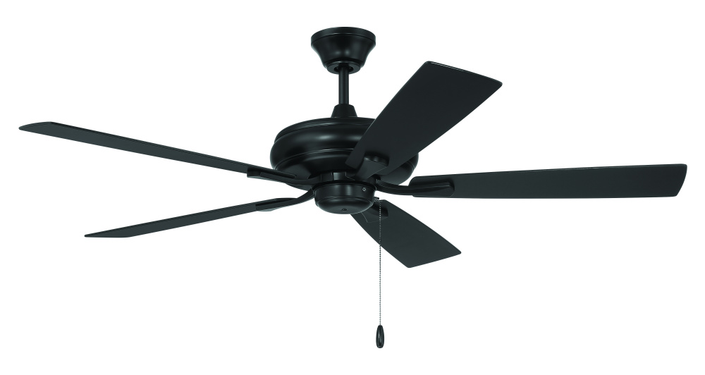 Eos 52" 5-Blade Ceiling Fan in Flat Black w/ Flat Black/Greywood Blades