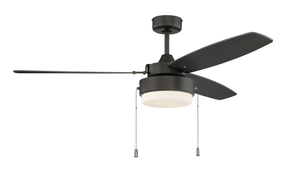 Intrepid 52" 3-Blade Ceiling Fan in Espresso w/ Espresso/Walnut Blades; Integrated Light Kit