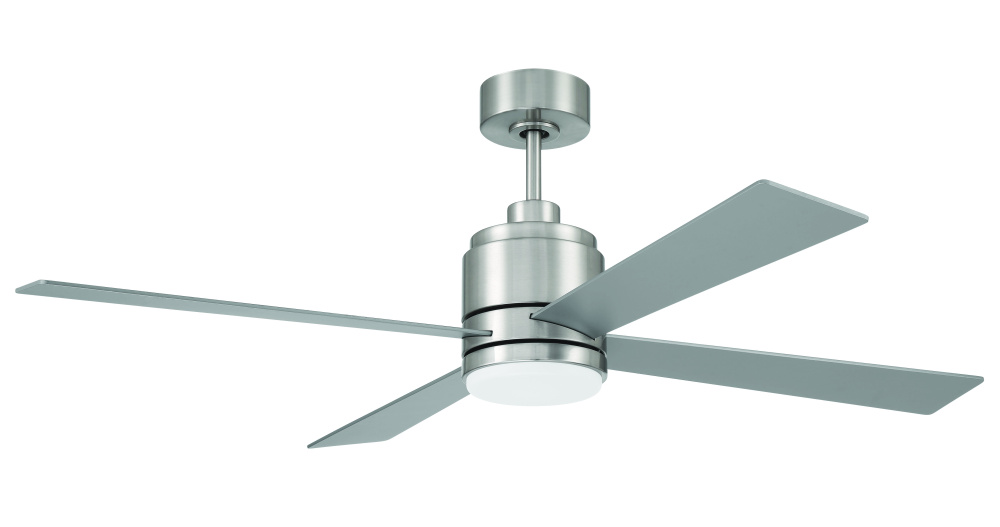 McCoy 52" 4-Blade Ceiling Fan in Brushed Polished Nickel w/ Brushed Nickel Blades