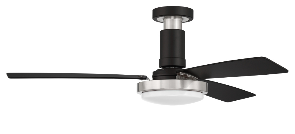 Manning 52" 3-Blade Ceiling Fan in Flat Black/Brushed Polished Nickel w/ Flat Black Blades
