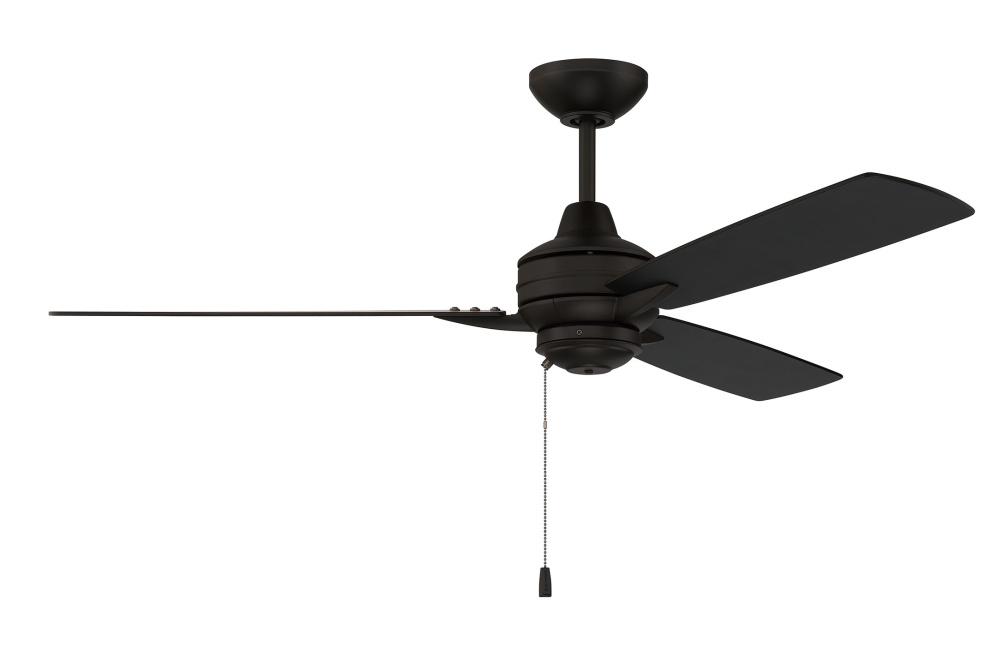 Moto 52" 3-Blade Indoor/Outdoor (Damp) Ceiling Fan in Flat Black w/ Flat Black/Greywood Blades