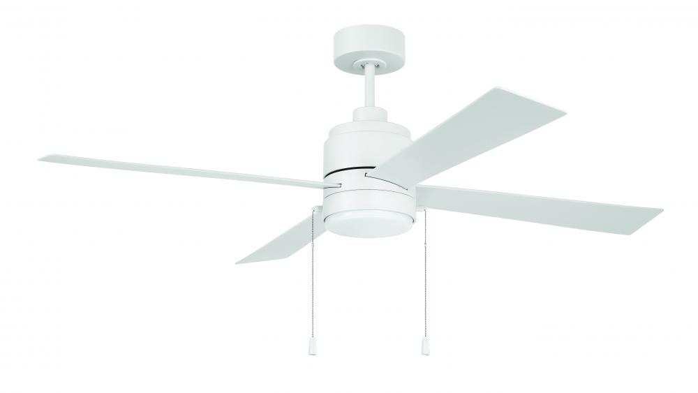 Outdoor McCoy 52" 4-Blade Indoor/Outdoor (Wet) Ceiling Fan w/ Pull Chain in White w/ White Blade