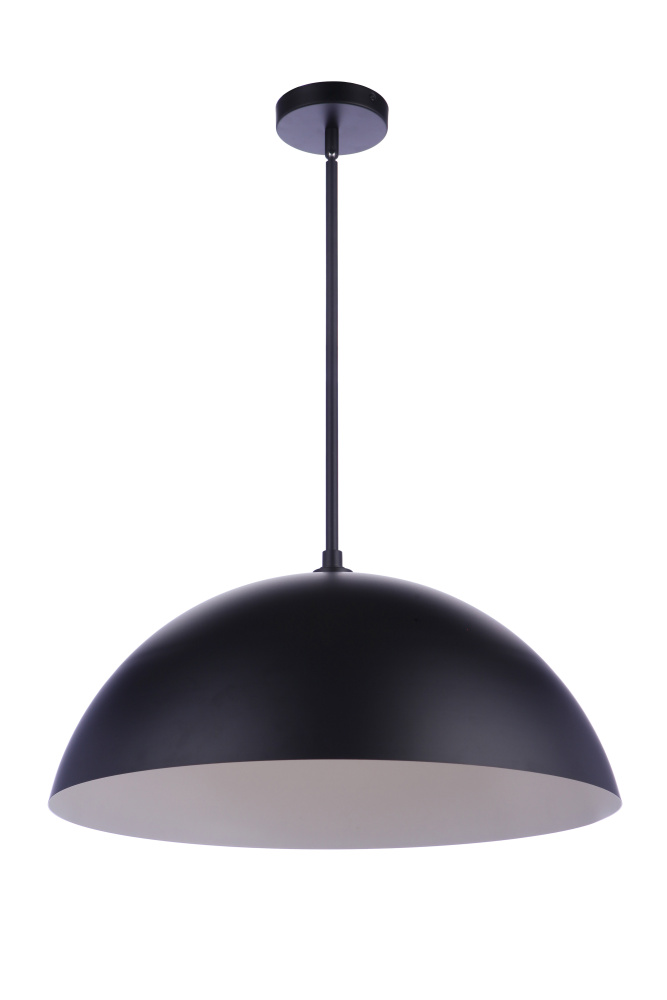 23.25â€ Diameter Sculptural Statement Dome Pendant in Flat Black
