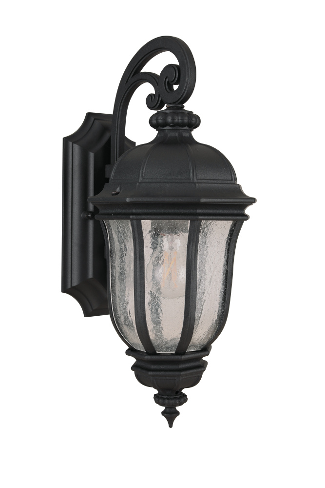 Harper 1 Light Small Outdoor Wall Lantern in Textured Black